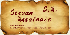 Stevan Mazulović vizit kartica